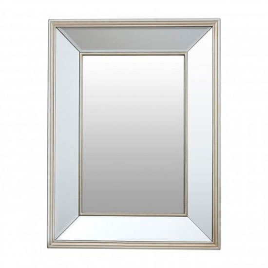 Tiffani Rectangular Wall Bedroom Mirror In Silver Frame