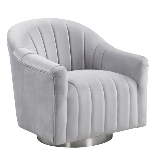 Tintern Swivel Lounge Chaise Chair In Silver