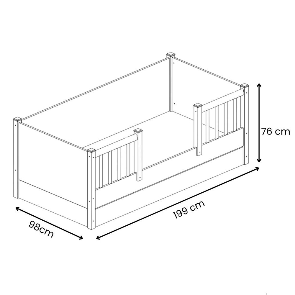 Tiffany Wooden Kids Day Bed in Sapphire Oak