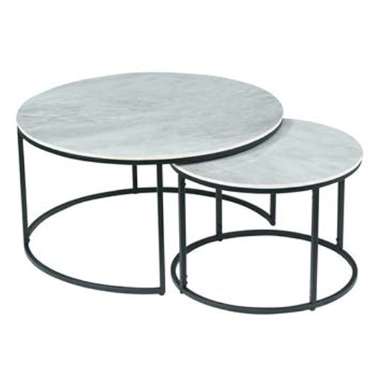 Read more about Tifton set of 2 sintered stone coffee tables round in boya grey