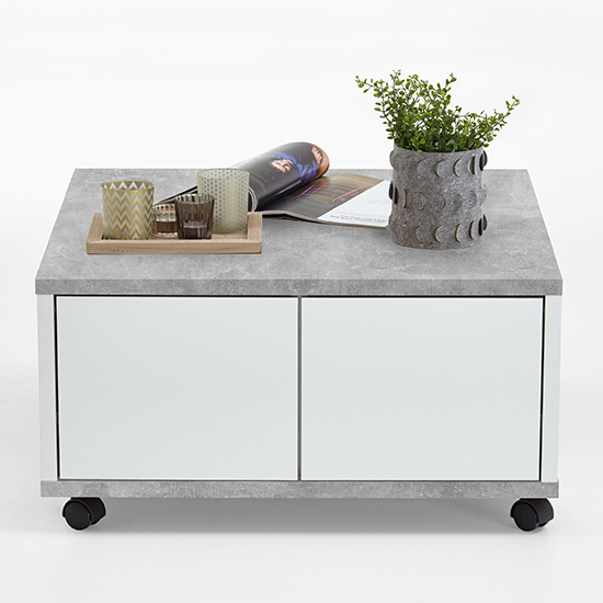 Tifton Storage Coffee Table In Concrete Effect And White Gloss_2