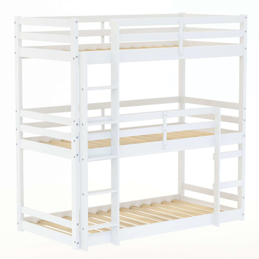Tifton Wooden Triple Bunk Bed In White