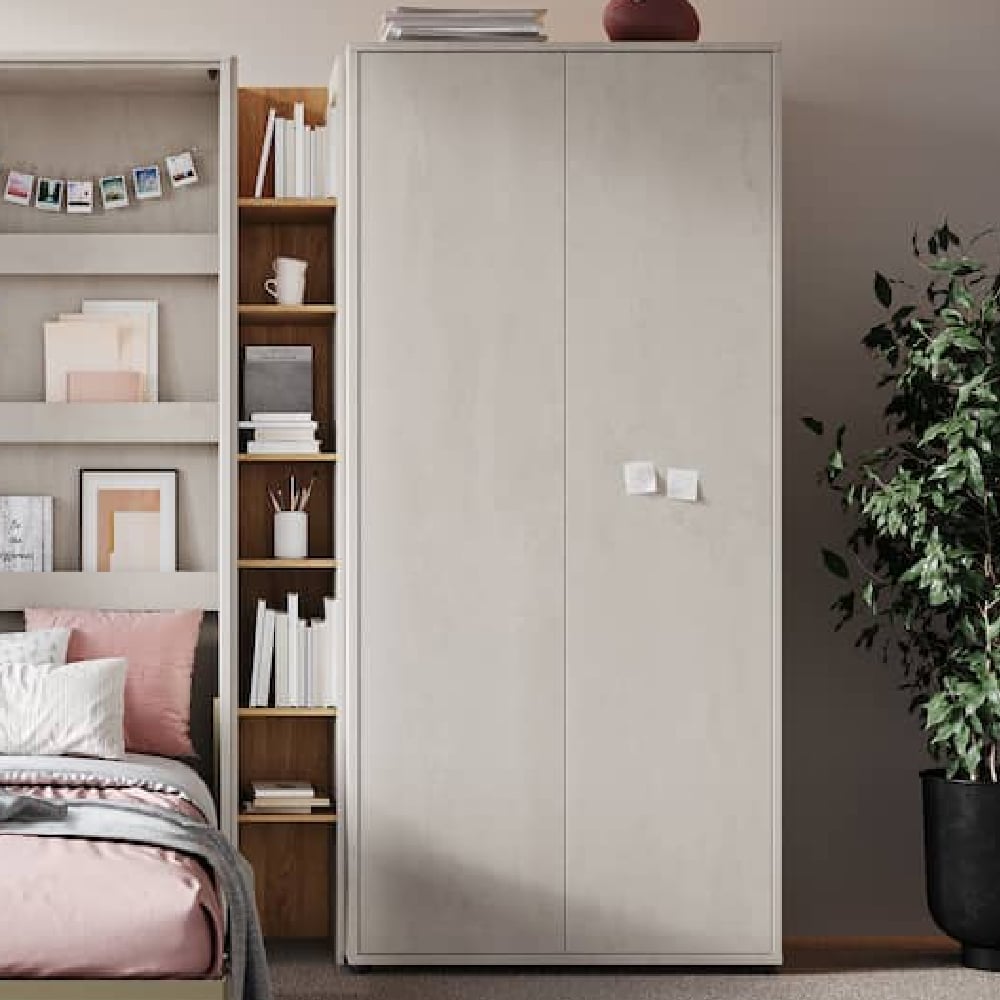 Read more about Tifton wooden wardrobe with 2 doors in silk flou