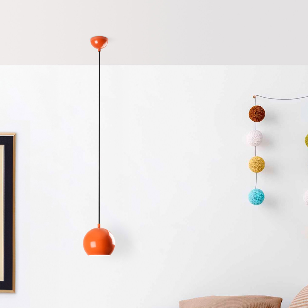 Tigris Metal Ceiling Pendant Light in Orange