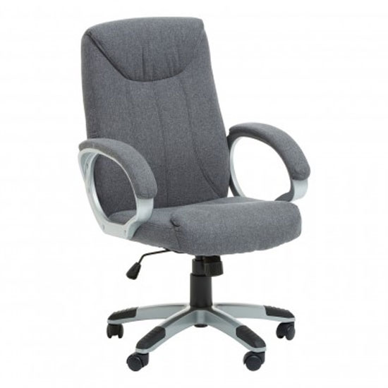 Photo of Tilburg fabric home and office chair in grey with arms