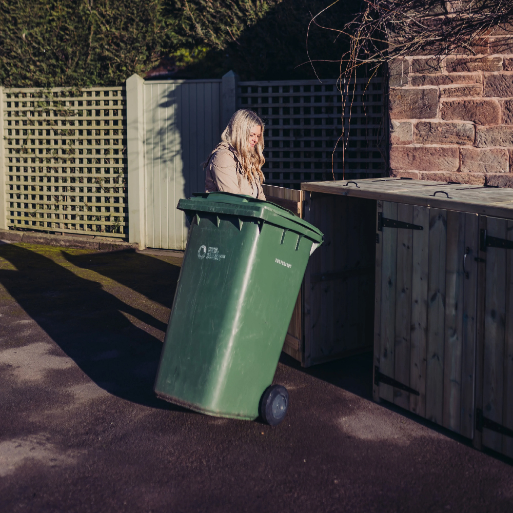 Tilburg Wooden Garden Triple Bin Store In Natural