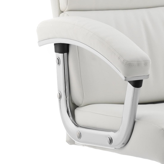 Tillie Bonded Leather Executive Chair In White With Chrome Base_2