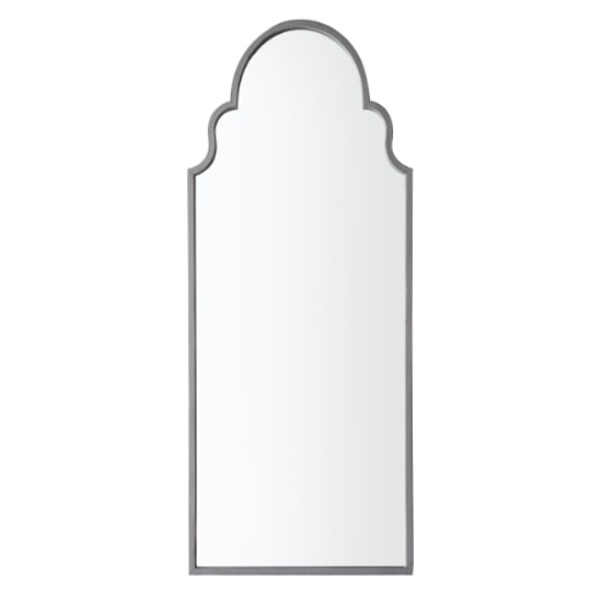 Photo of Tillman curved arc design wall mirror in vintage grey frame
