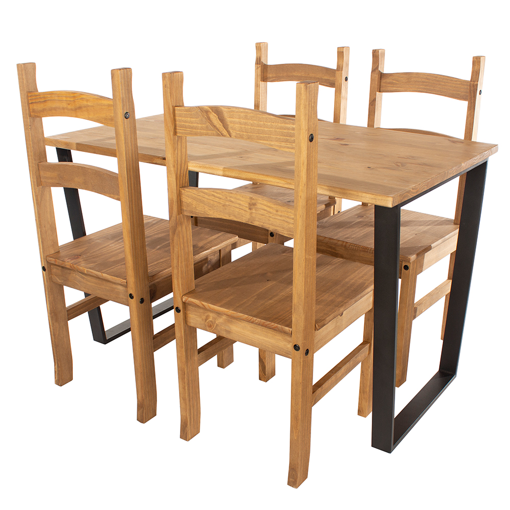 Tilston Small Wooden Dining Table With 4 Chairs In Oak
