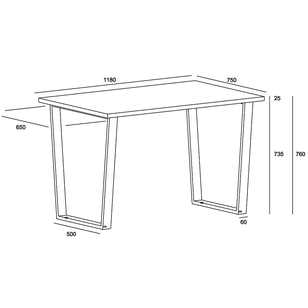 Tilston Small Wooden Rectangular Dining Table In Oak And Black