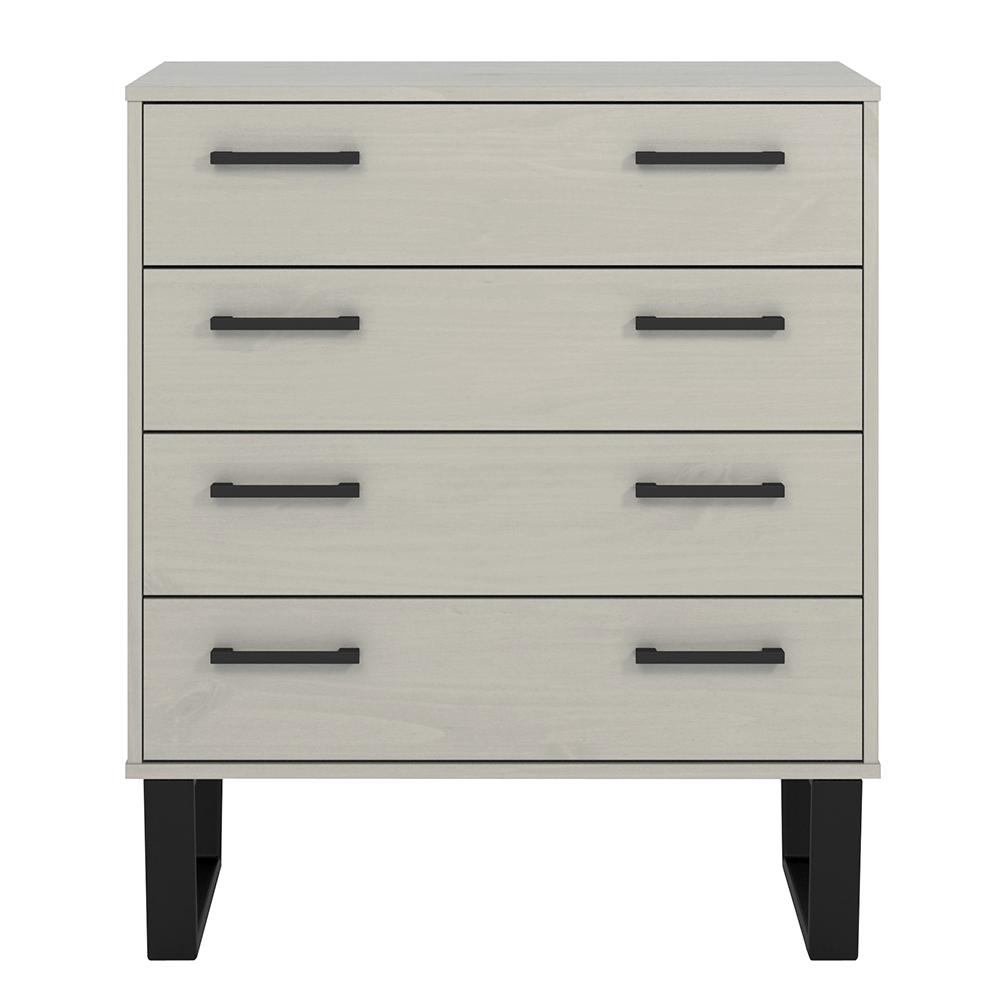 Tilston Wide Wooden Chest Of 4 Drawers In White And Black