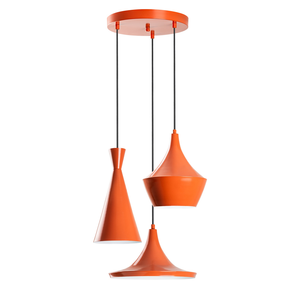 Tilton 3 Light Metal Ceiling Pendant Light in Orange