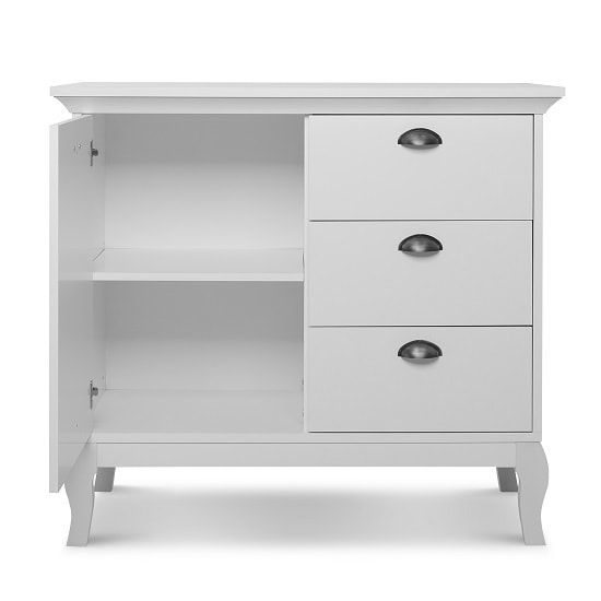 Tilton Wooden Compact Sideboard In White With 3 Drawers_3