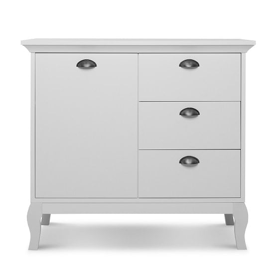 Tilton Wooden Compact Sideboard In White With 3 Drawers_4