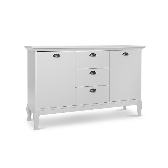 Tilton Wooden Sideboard In White With 2 Doors And 3 Drawers_4