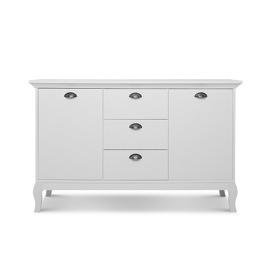 Tilton Wooden Sideboard In White With 2 Doors And 3 Drawers_3