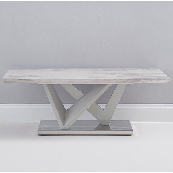Timon High Gloss Marble Effect Coffee Table In Light Grey_3