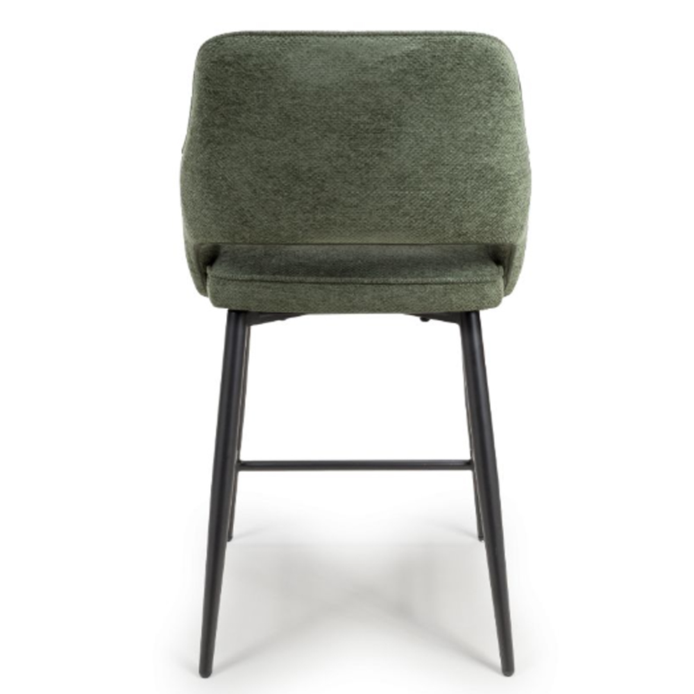 Tipton Green Fabric Counter Bar Chairs In Pair