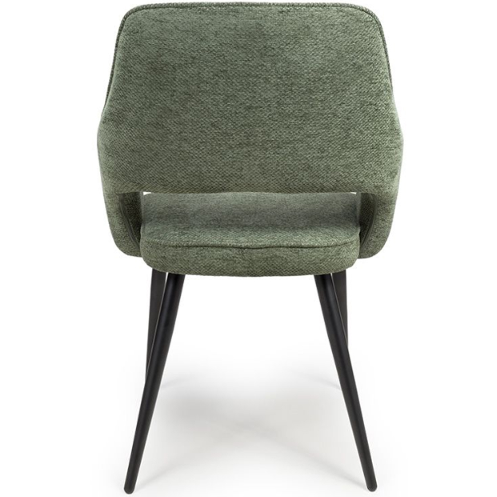 Tipton Green Fabric Dining Chairs In Pair