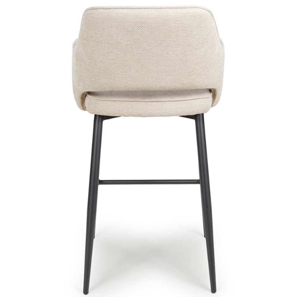 Tipton Natural Fabric Bar Chairs In Pair