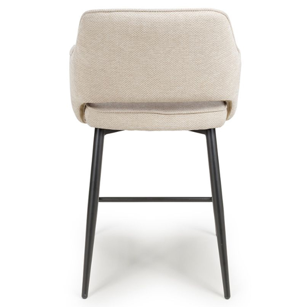 Tipton Natural Fabric Counter Dining Chairs In Pair