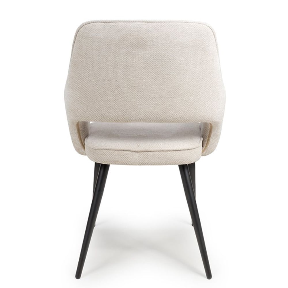 Tipton Natural Fabric Dining Chairs In Pair