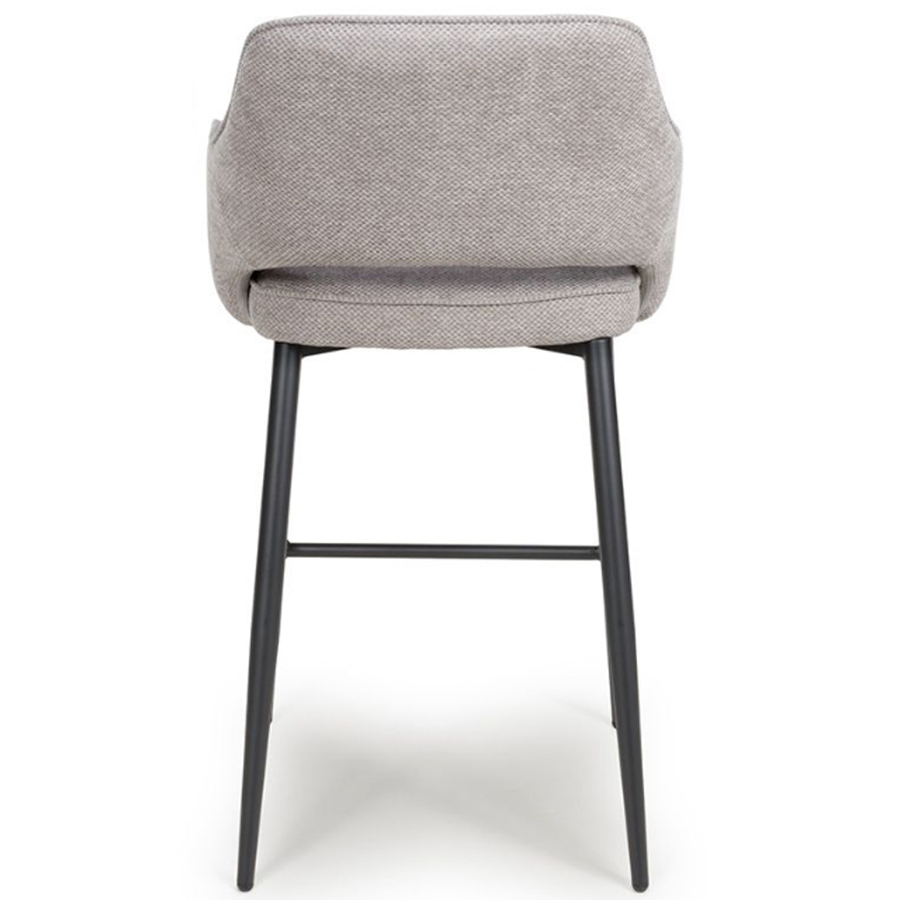 Tipton Pewter Fabric Bar Chairs In Pair