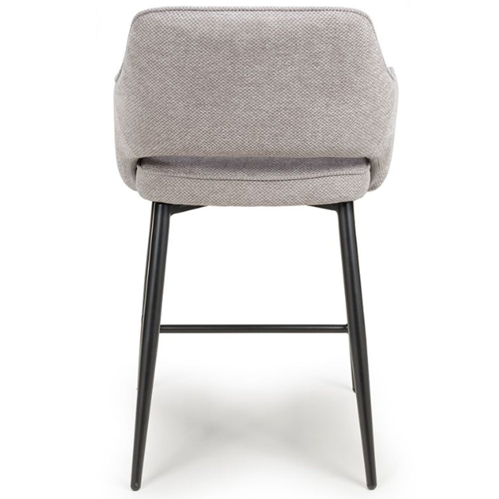 Tipton Pewter Fabric Counter Dining Chairs In Pair