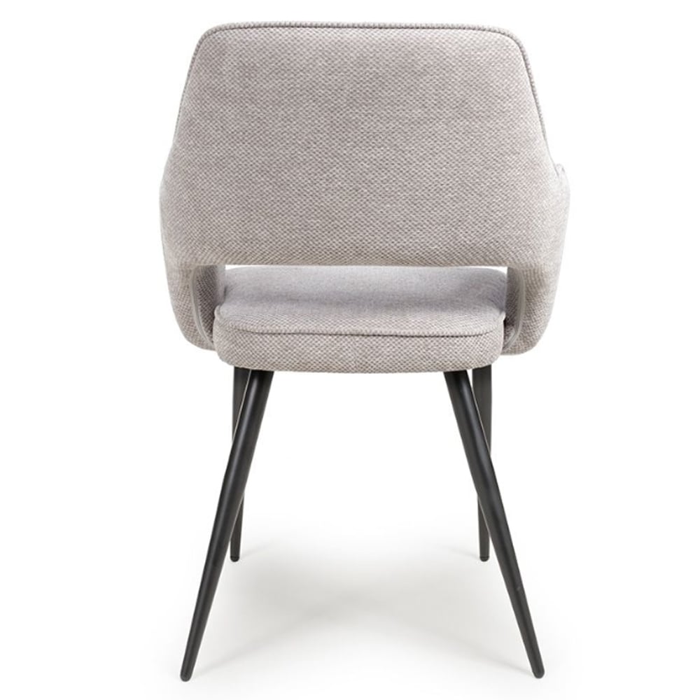 Tipton Pewter Fabric Dining Chairs In Pair