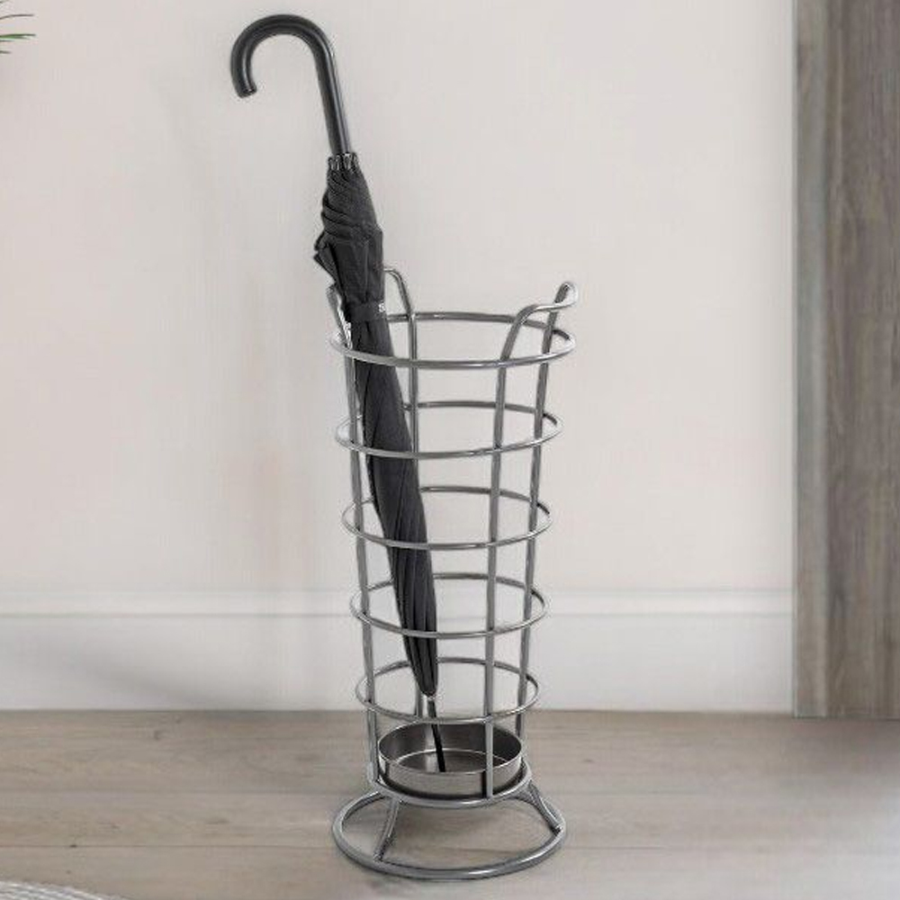 Tirana Steel Umbrella Stand In Anthracite