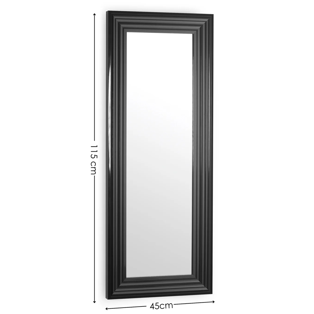 Tirana Tall Rectangular Dressing Mirror With Black Wooden Frame