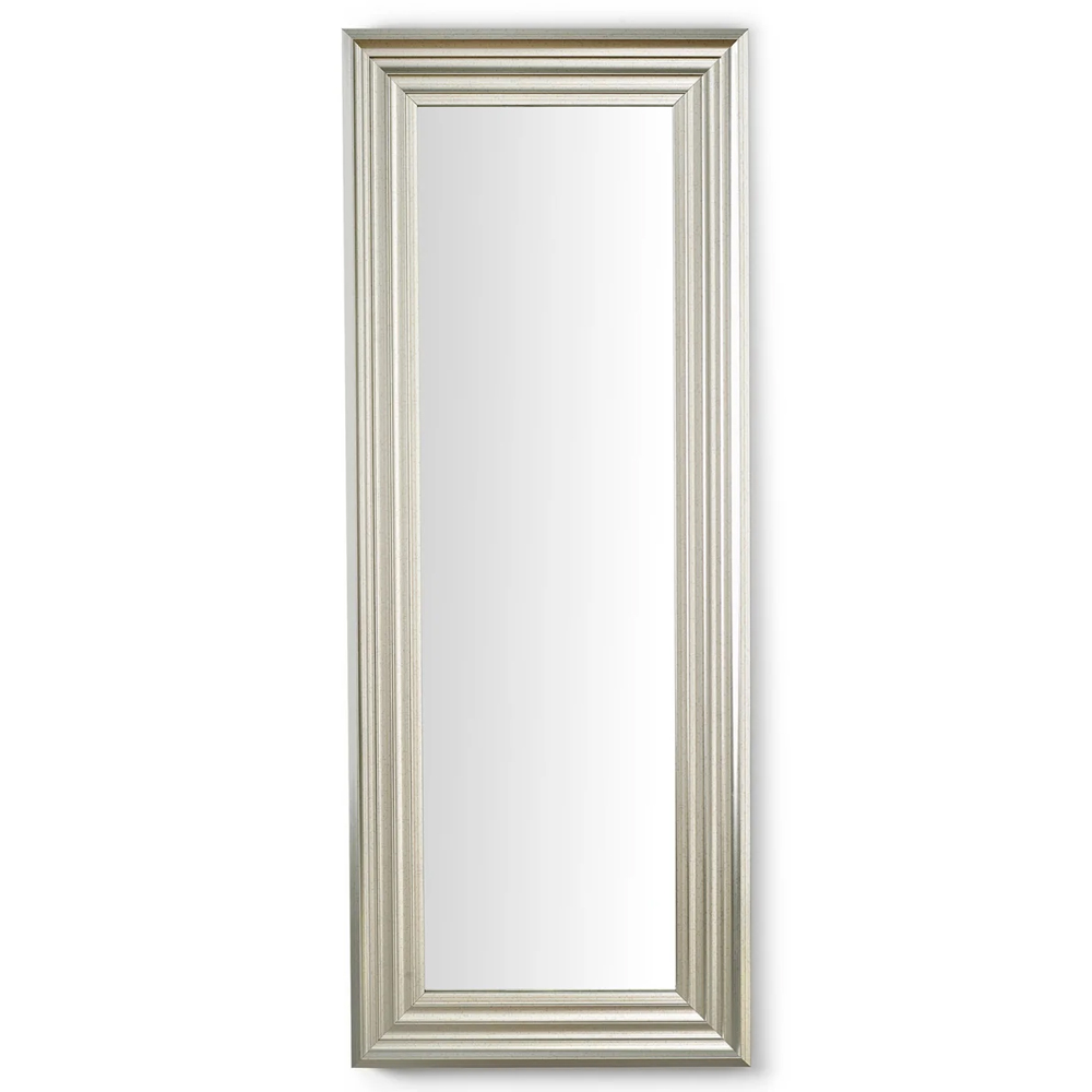 Tirana Tall Rectangular Dressing Mirror With Silver Wooden Frame