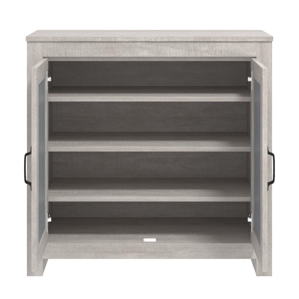 Tirana Wooden Shoe Cabinet With 2 Doors In Grey Oak