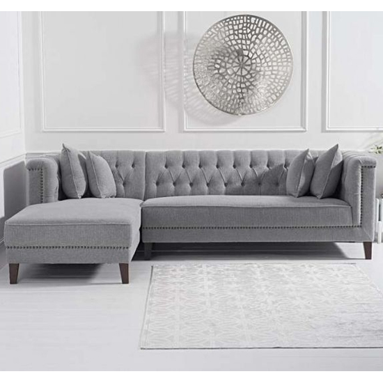 Tislit Linen Fabric Left Facing Corner Chaise Sofa In Grey_2
