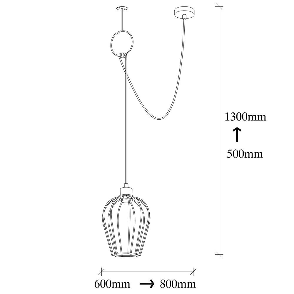 Titan Large Metal Ceiling Pendant Light in Black