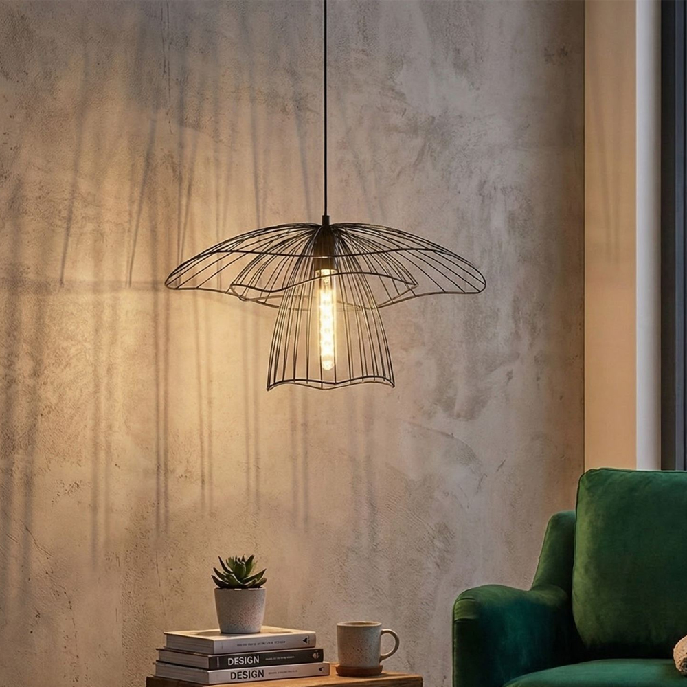 Titan Metal Layered Ceiling Pendant Light in Black