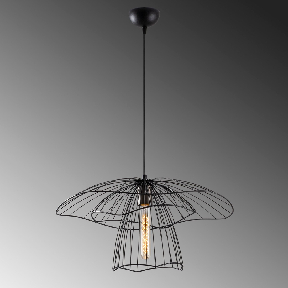 Titan Metal Layered Ceiling Pendant Light in Black