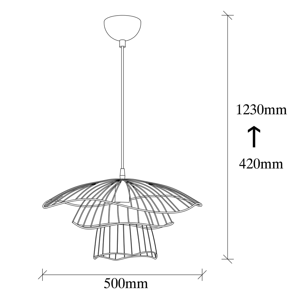 Titan Metal Layered Ceiling Pendant Light in Black