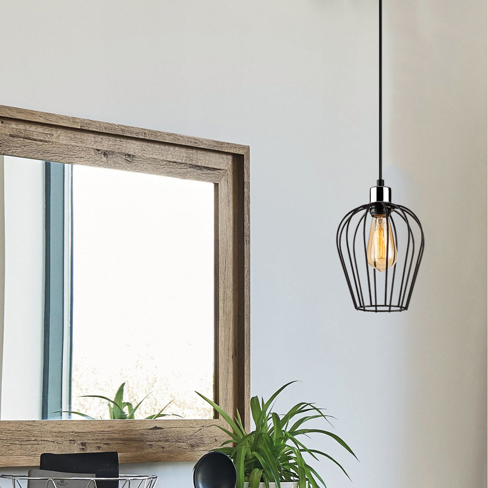 Titan Small Metal Ceiling Pendant Light in Black