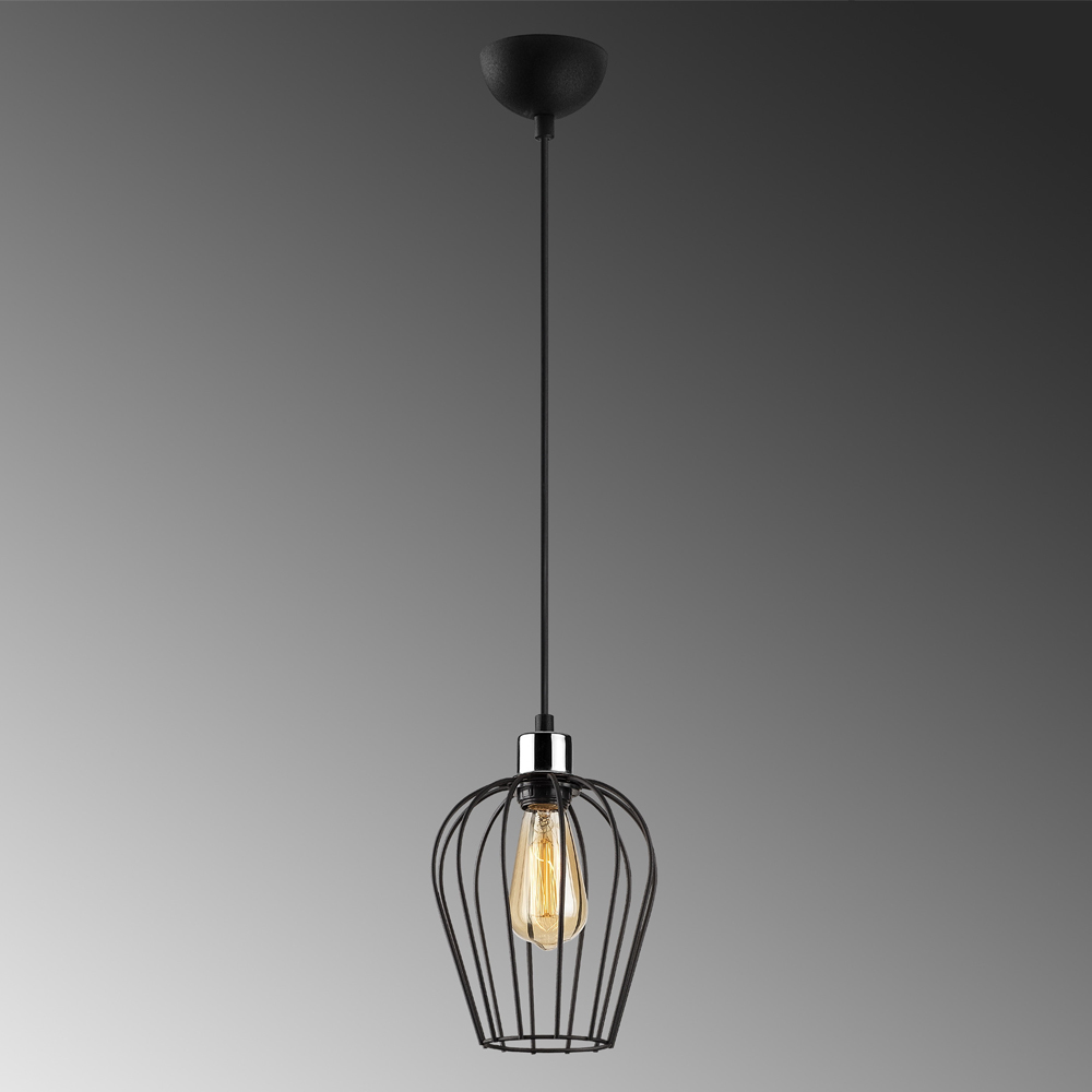 Titan Small Metal Ceiling Pendant Light in Black