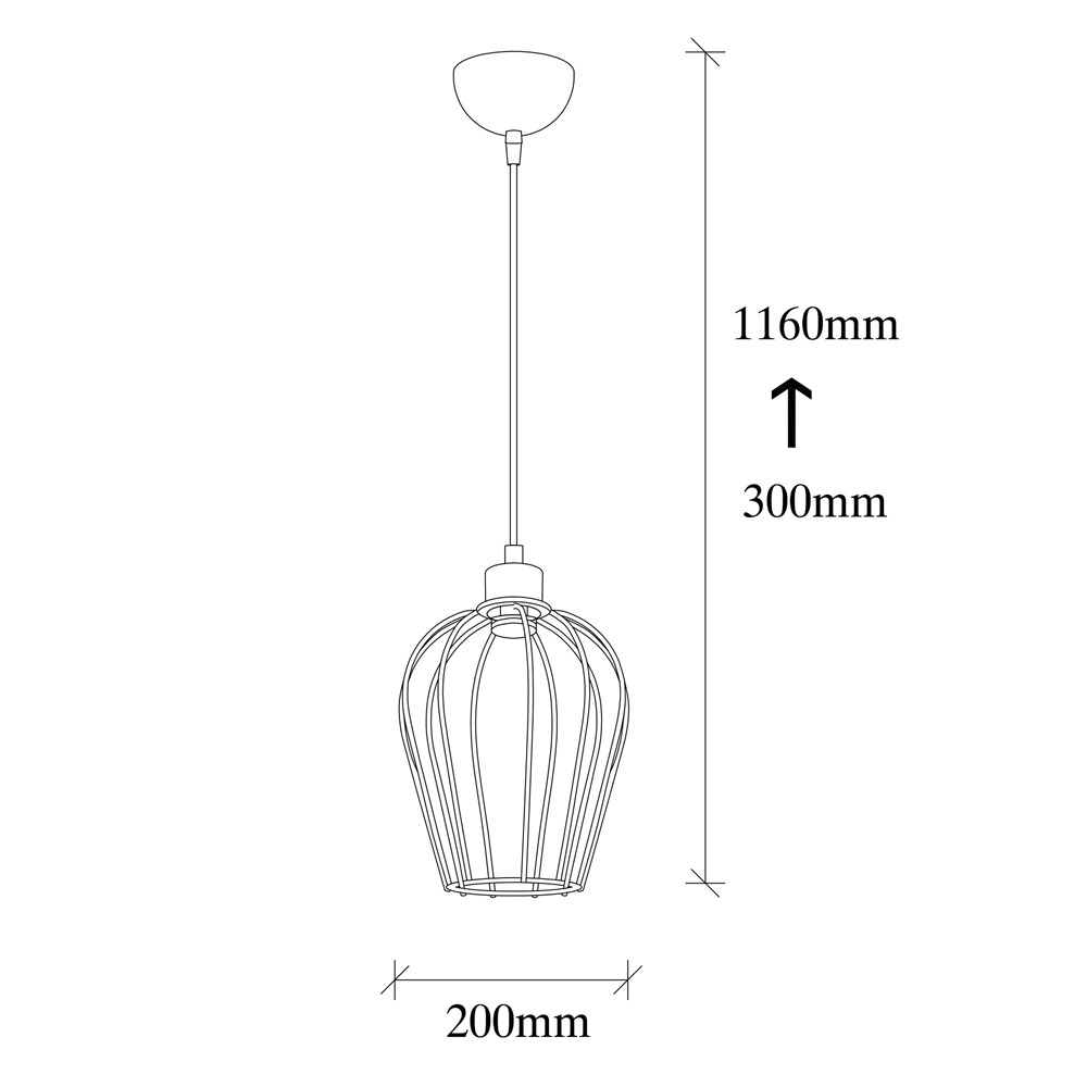Titan Small Metal Ceiling Pendant Light in Black
