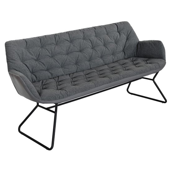 Read more about Titania two tone faux leather 3 seater sofa in grey