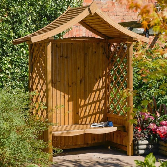 Product photograph of Titchwell Wooden Arbour In Natural Timber from Furniture in Fashion