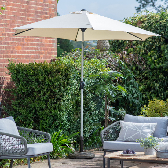 Product photograph of Titusville Polyester Fabric Parasol In Cream from Furniture in Fashion