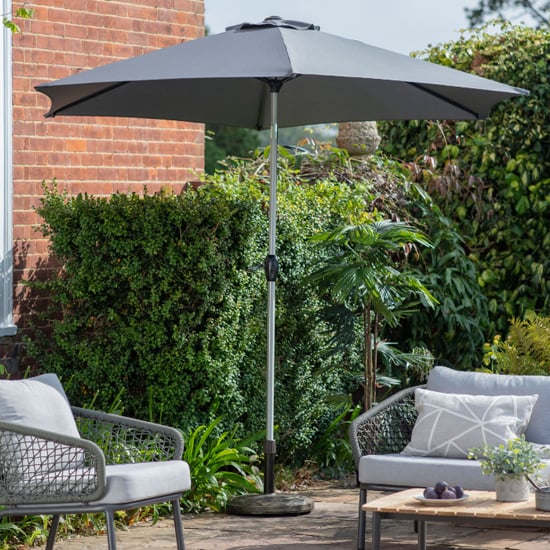 Product photograph of Titusville Polyester Fabric Parasol In Grey from Furniture in Fashion