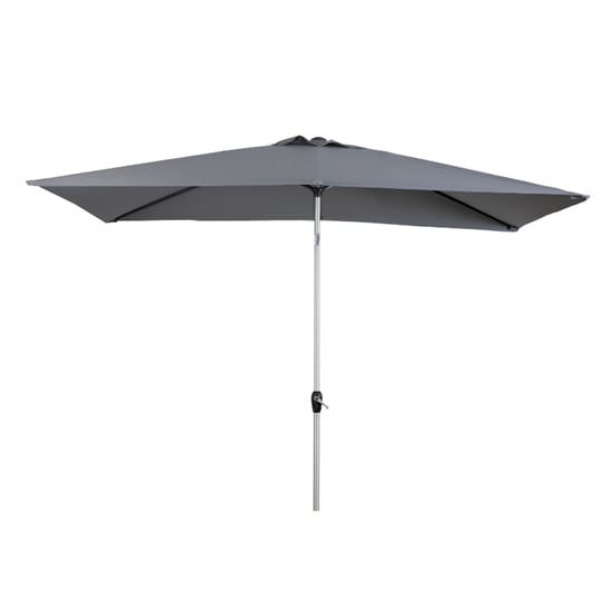 Product photograph of Titusville Rectangular Polyester Fabric Parasol In Grey from Furniture in Fashion