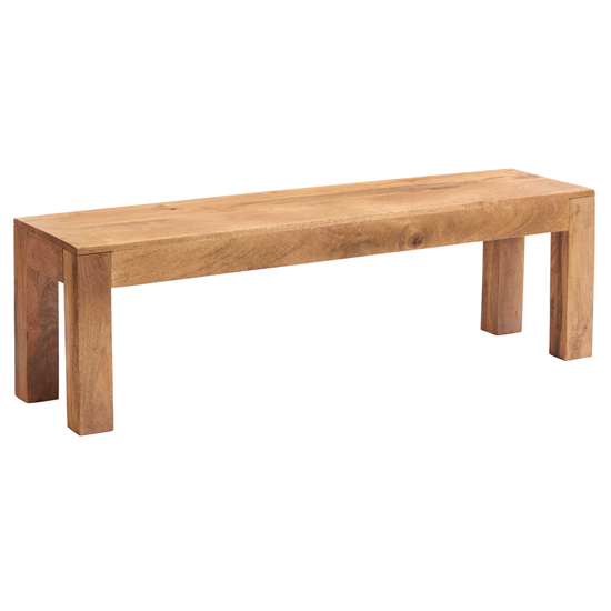 Product photograph of Tivat Mango Wood Dining Bench In Light Mahogany from Furniture in Fashion