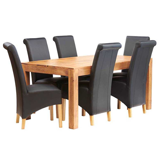 Tivat Mango Wood Dining Table Large In Light Mahogany
