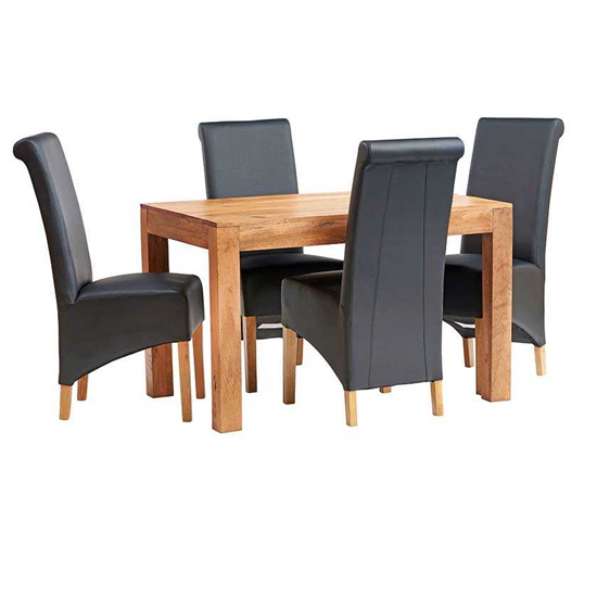 Tivat Mango Wood Dining Table Small In Light Mahogany