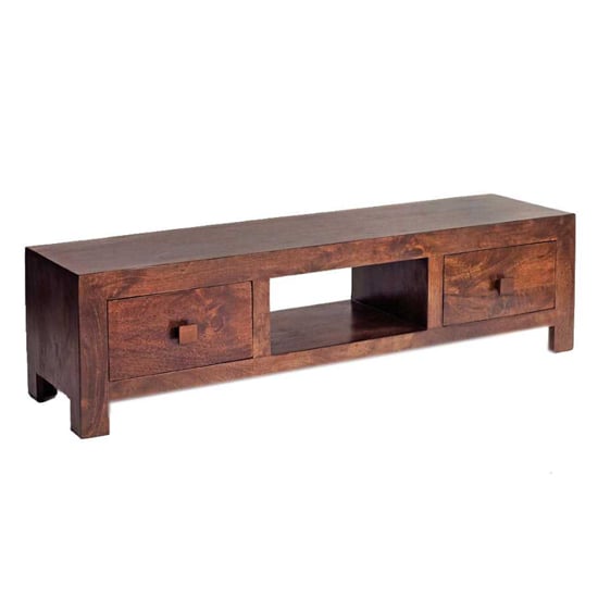 Read more about Tivat mango wood tv stand wide in dark mahogany